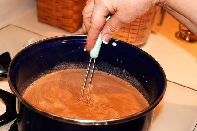 Simmering hot chocolate