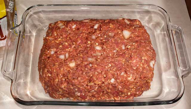 homemade meat loaf in baking dish