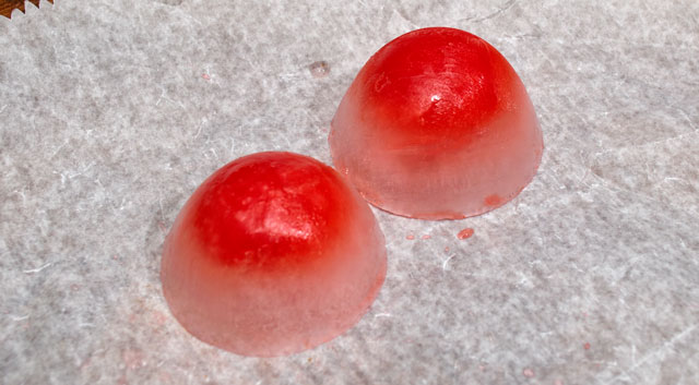 Frozen maraschino cherries