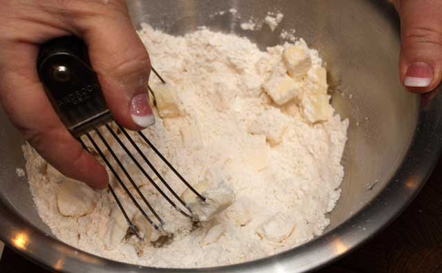 Blending flour and butter