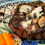 Steak with Mushrooms, Gorgonzola and Balsamic reduction