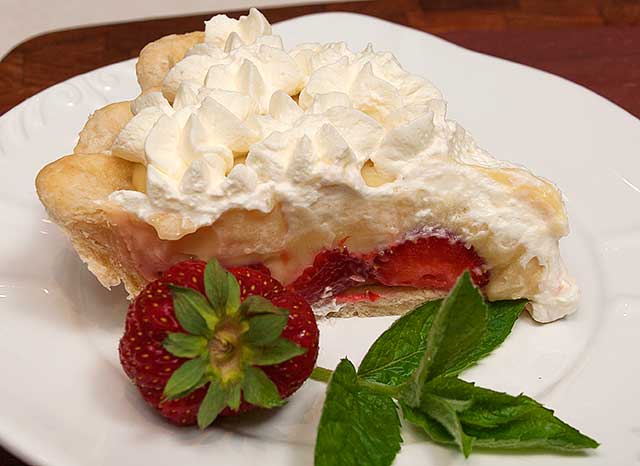 Slice of Strawberry Cream Pie