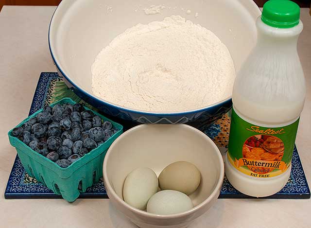 Blueberry buttermilk pancake ingredients