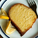 Slice of Lemon Pound Cake with Lemon Glazed