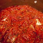 Tomato sauce and pork chops